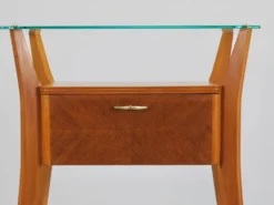 Gio Ponti Table de chevet en érable et noyer, La Permanente Mobili Cantù, années 1940
