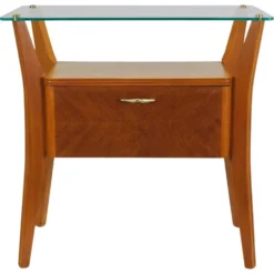 Gio Ponti Table de chevet en érable et noyer, La Permanente Mobili Cantù, années 1940