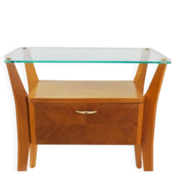 Gio Ponti Table de chevet en érable et noyer, La Permanente Mobili Cantù, années 1940