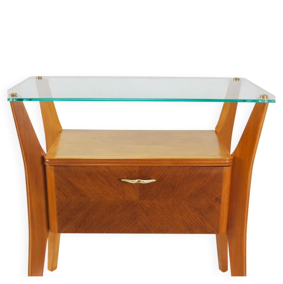 Gio Ponti Table de chevet en érable et noyer, La Permanente Mobili Cantù, années 1940