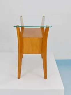 Gio Ponti Table de chevet en érable et noyer, La Permanente Mobili Cantù, années 1940