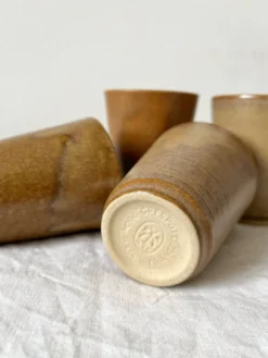 4 gobelets en grès Digoin vintage