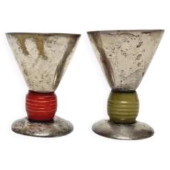 Gobelets en œuf Art Déco, Allemagne, années 1950, ensemble de 2