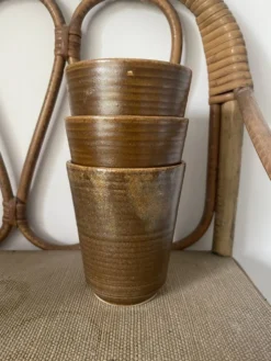 3 gobelets mugs en grès Digoin
