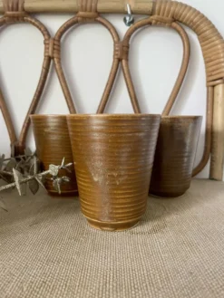 3 gobelets mugs en grès Digoin