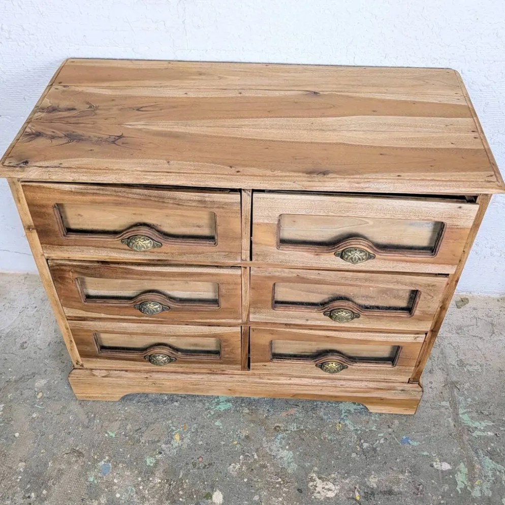 Grainetier ancien 6 tiroirs en bois massif