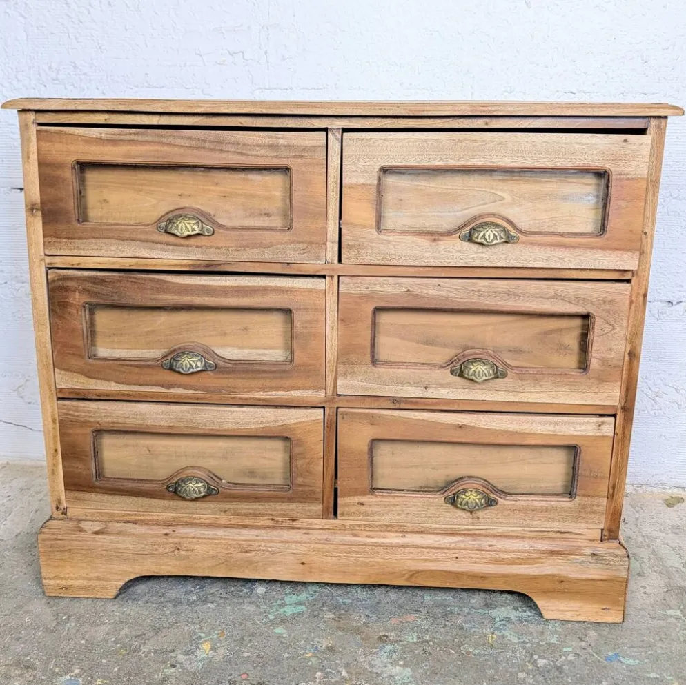 Grainetier ancien 6 tiroirs en bois massif