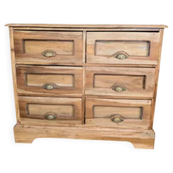 Grainetier ancien 6 tiroirs en bois massif