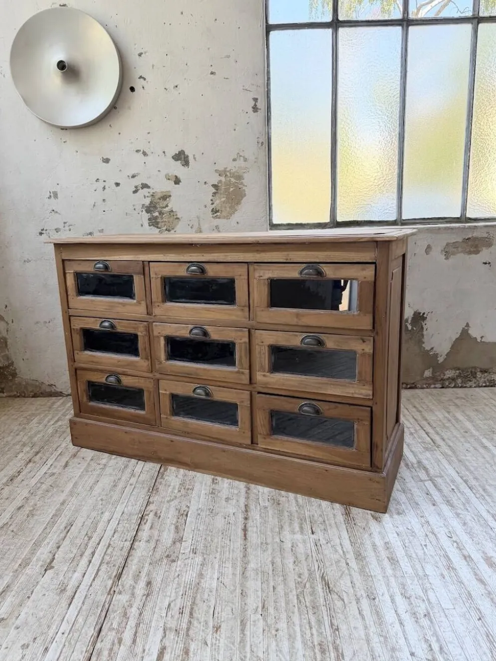 Grainetier meuble de métier en noyer 1950