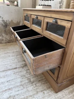Grainetier meuble de métier en noyer 1950