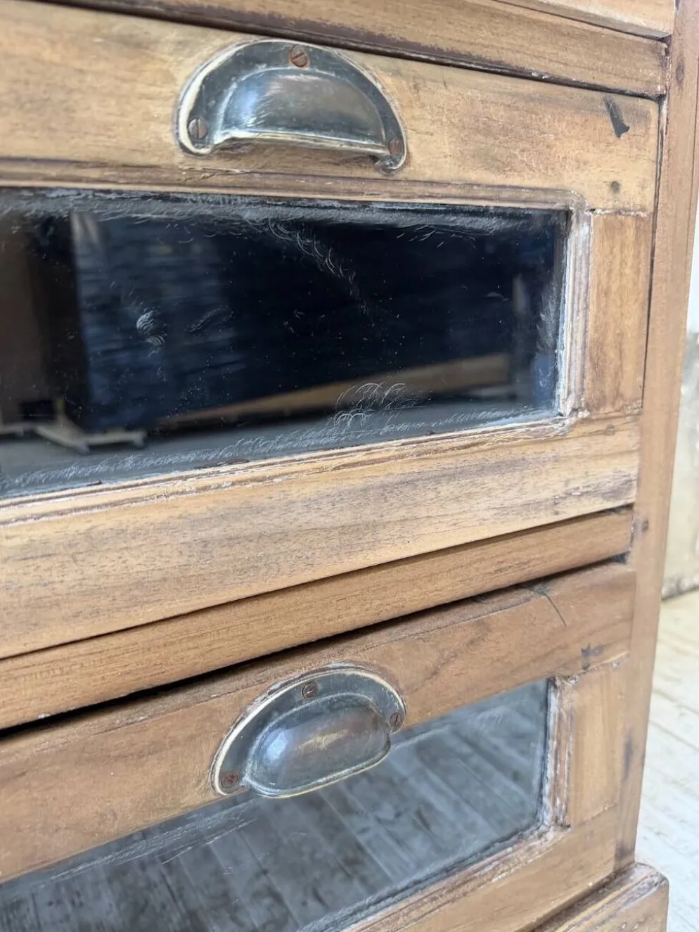 Grainetier meuble de métier en noyer 1950