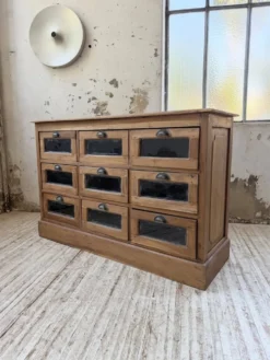 Grainetier meuble de métier en noyer 1950