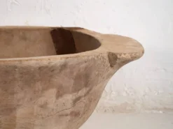 Grand bol ancien en bois massif (c.1900) #1