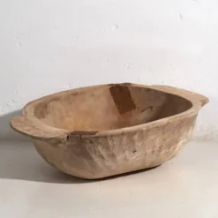 Grand bol ancien en bois massif (c.1900) #1
