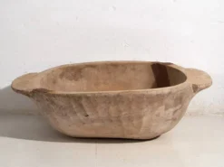 Grand bol ancien en bois massif (c.1900) #1