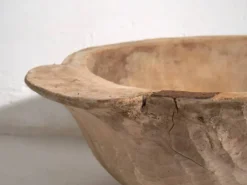Grand bol ancien en bois massif (c.1900) #1