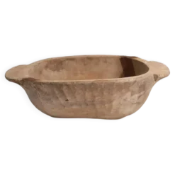 Grand bol ancien en bois massif (c.1900) #1