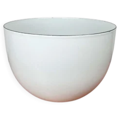 Grand bol en émail blanc danois de style mid-century moderne, années 1960