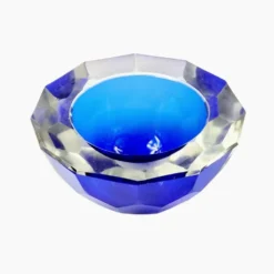 Grand bol en verre de Murano Sommerso facetté par Mandruzzato, Italie, années 1970