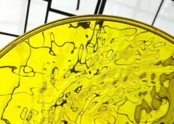 Grand bol jaune en forme de lune vintage rare de Mario Bellini pour Kartell