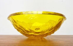 Grand bol jaune en forme de lune vintage rare de Mario Bellini pour Kartell