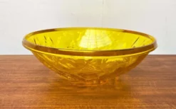 Grand bol jaune en forme de lune vintage rare de Mario Bellini pour Kartell