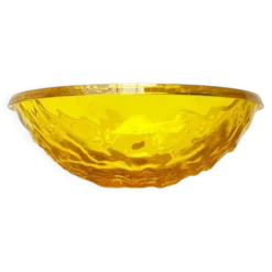 Grand bol jaune en forme de lune vintage rare de Mario Bellini pour Kartell
