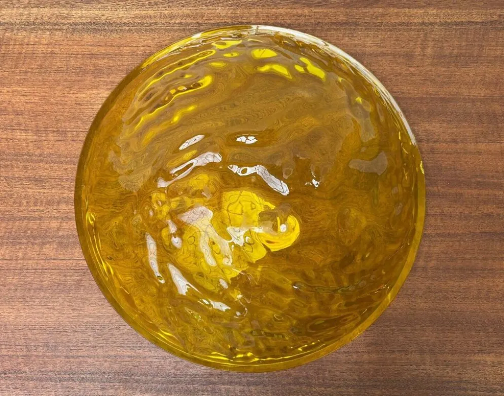 Grand bol jaune en forme de lune vintage rare de Mario Bellini pour Kartell