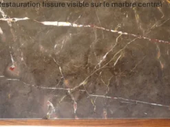 Grand buffet 2 corps en noyer et marbre