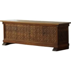 Grand buffet danois moderne en chêne sculpté, signé Max A. Rasmussen, Danemark, années 1940
