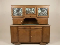 Grand buffet vaisselier Mado rustique en chêne - Style Art Déco / Régi