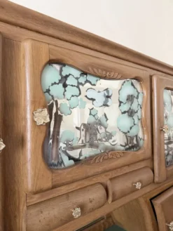 Grand buffet vaisselier Mado rustique en chêne - Style Art Déco / Régi