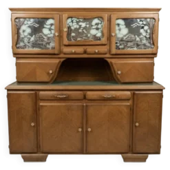 Grand buffet vaisselier Mado rustique en chêne - Style Art Déco / Régi