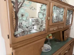 Grand buffet vaisselier Mado rustique en chêne - Style Art Déco / Régi