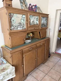 Grand buffet vaisselier Mado rustique en chêne - Style Art Déco / Régi