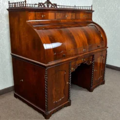 Grand bureau cylindre Louis-Philippe en acajou et érable - 1840-1860