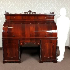Grand bureau cylindre Louis-Philippe en acajou et érable - 1840-1860