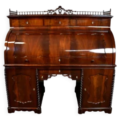 Grand bureau cylindre Louis-Philippe en acajou et érable - 1840-1860