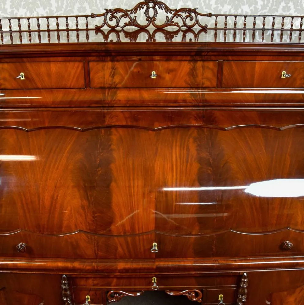 Grand bureau cylindre Louis-Philippe en acajou et érable - 1840-1860