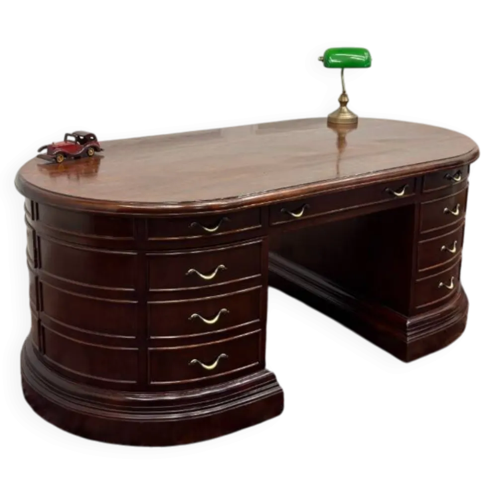 Grand bureau ovale anglais classique