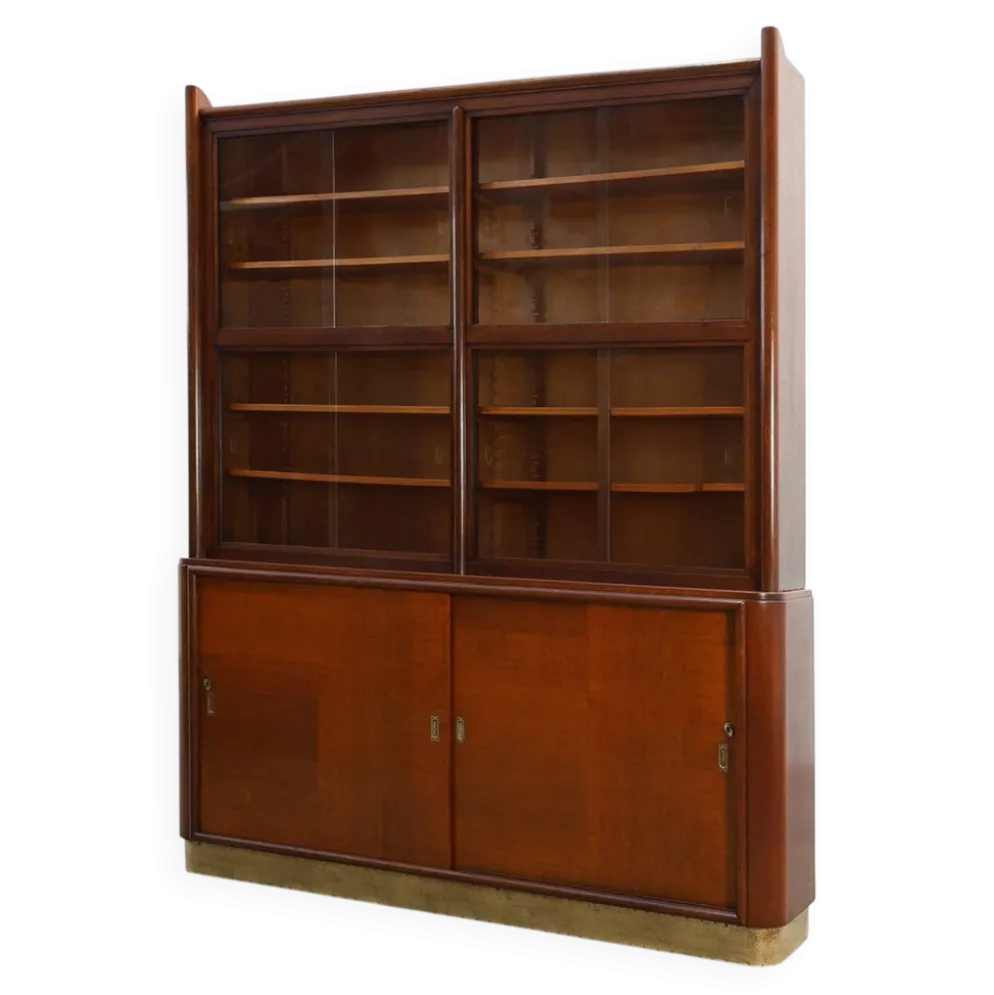 Grand cabinet de pharmacie Art Déco attribué à De Coene, Belgique vers 1920.