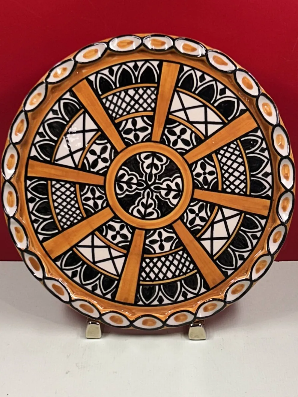 Grand Dessous de plat ou plat à tarte XXe siècle Yvon Roy 27 cm