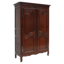 Grande armoire de mariage en bois sculpté Louis XVI, vers 1850