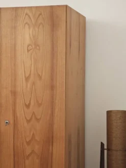 Grande armoire penderie en bois Drevotex 1970