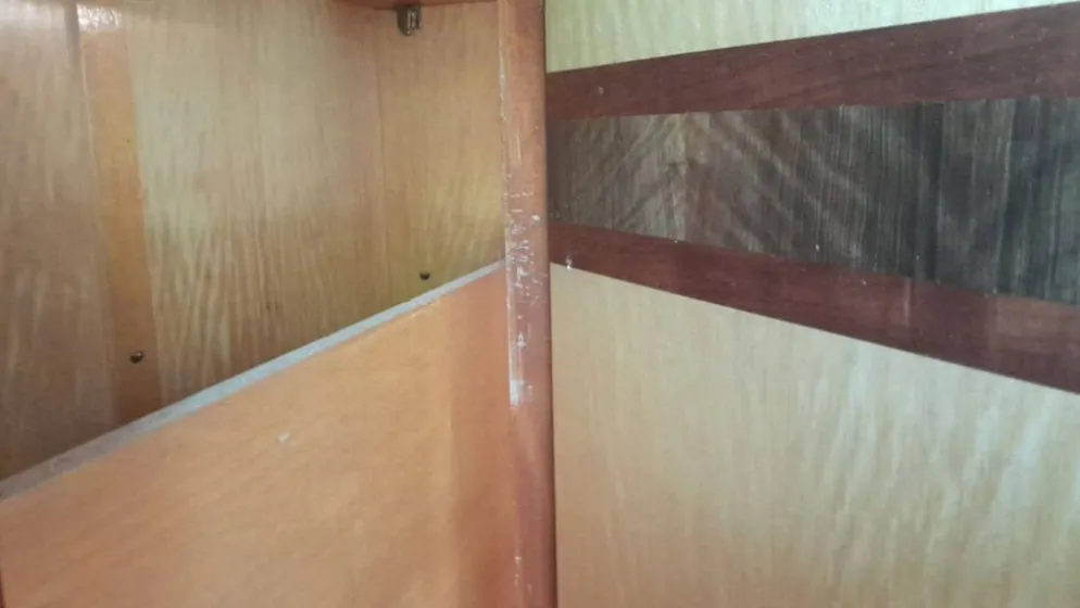 Grande armoire vintage années 50/60 en bois avec miroir