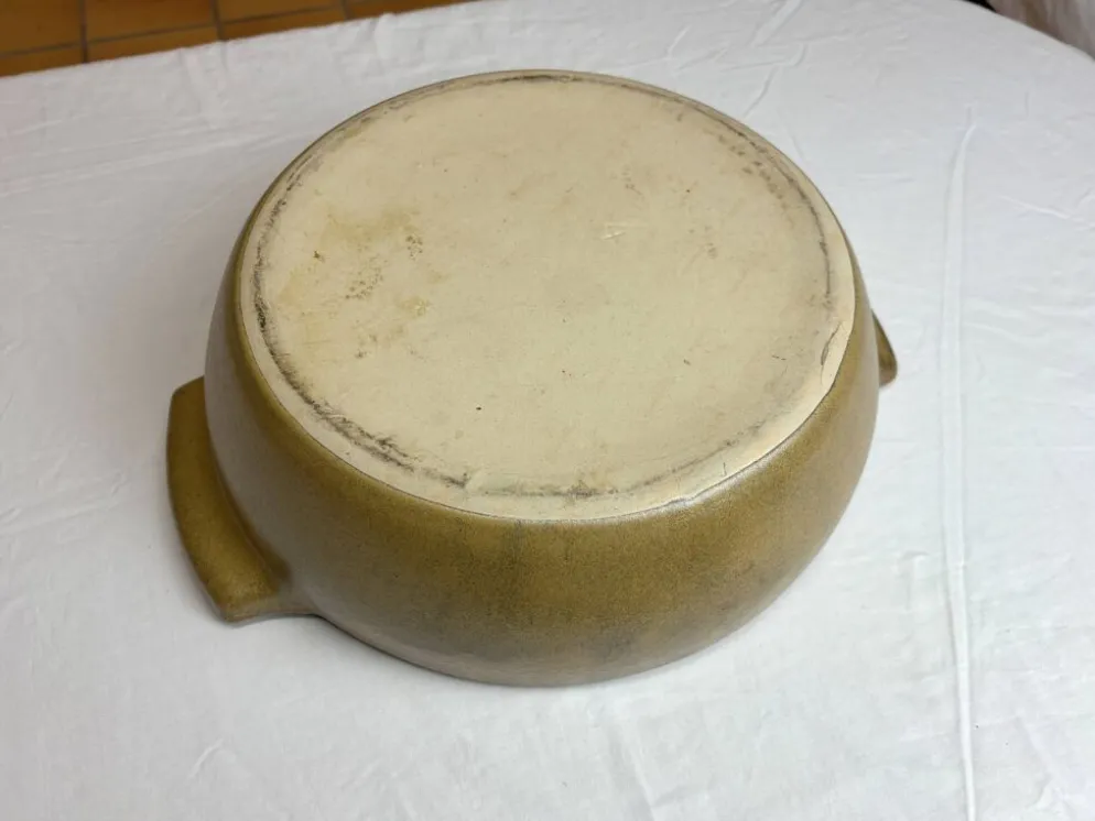 Grande bassine type vasque en grès artisanal