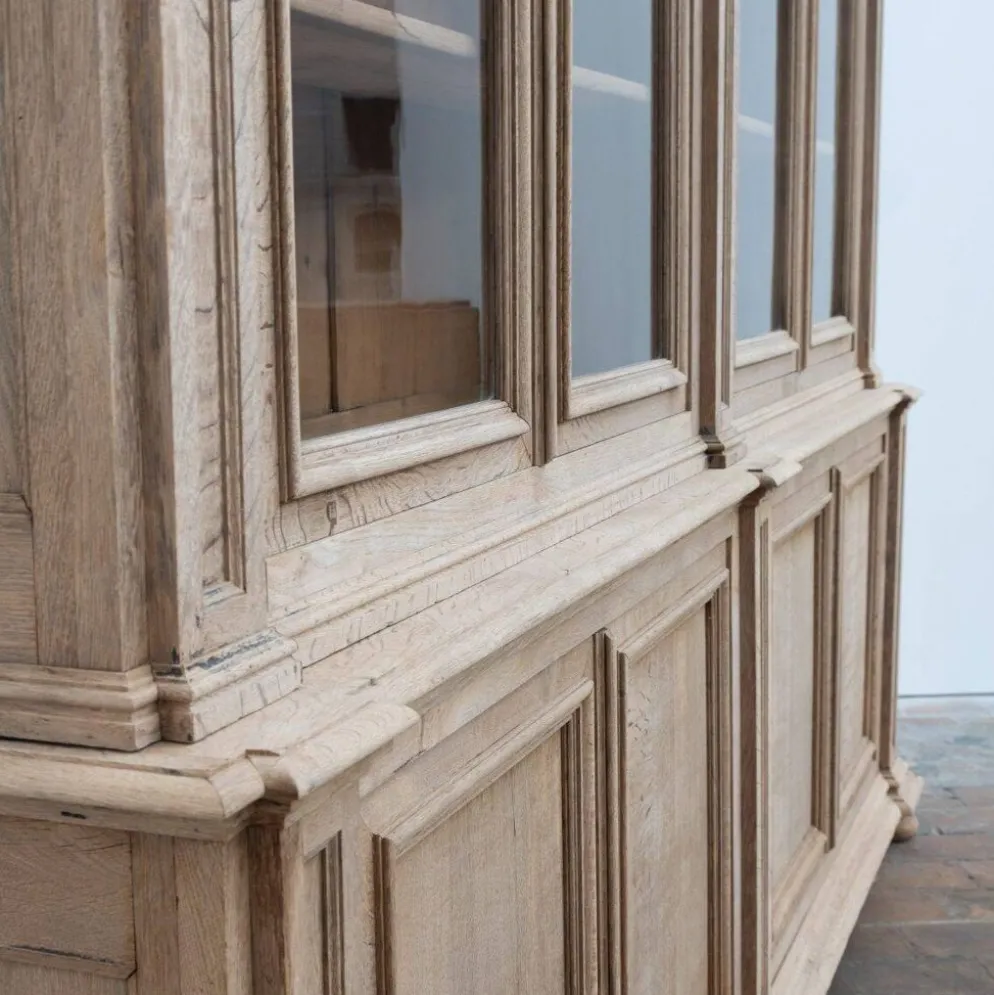 Grande bibliothèque vitrée en chêne – XIXe siècle