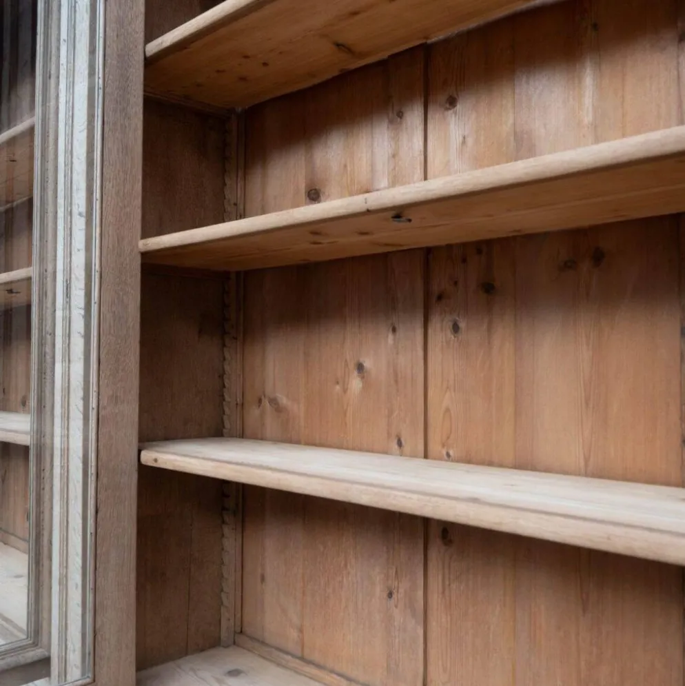 Grande bibliothèque vitrée en chêne – XIXe siècle