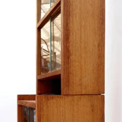 Grande bibliothèque vitrée vintage mid-century - années 1960