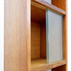 Grande bibliothèque vitrée vintage mid-century - années 1960